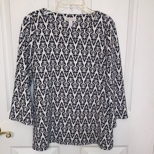 Women’s blue and white top. Talbots.